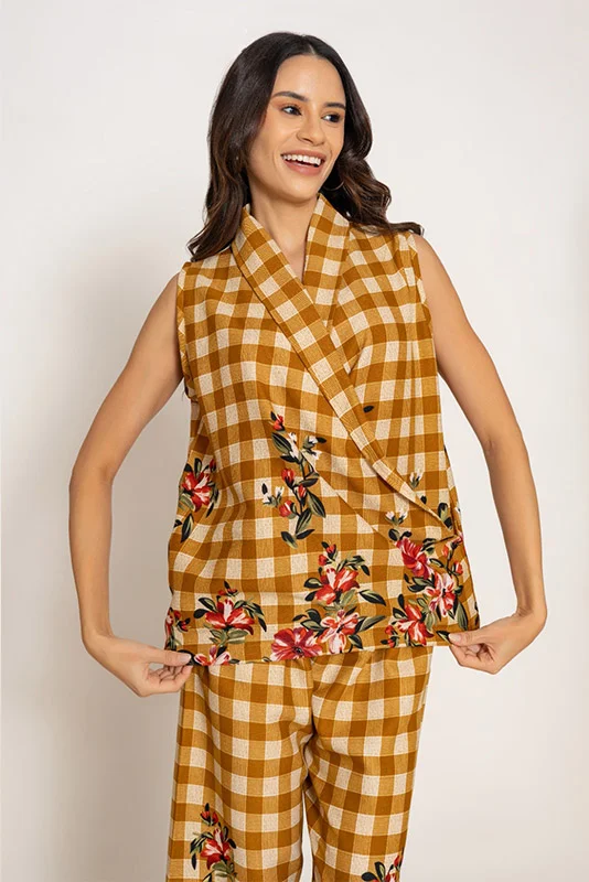 Gingham & Floral Culotte Co-ord Set