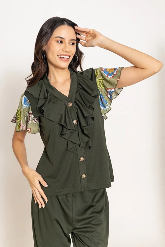 RUFFLED ACCENT CO-ORD SET