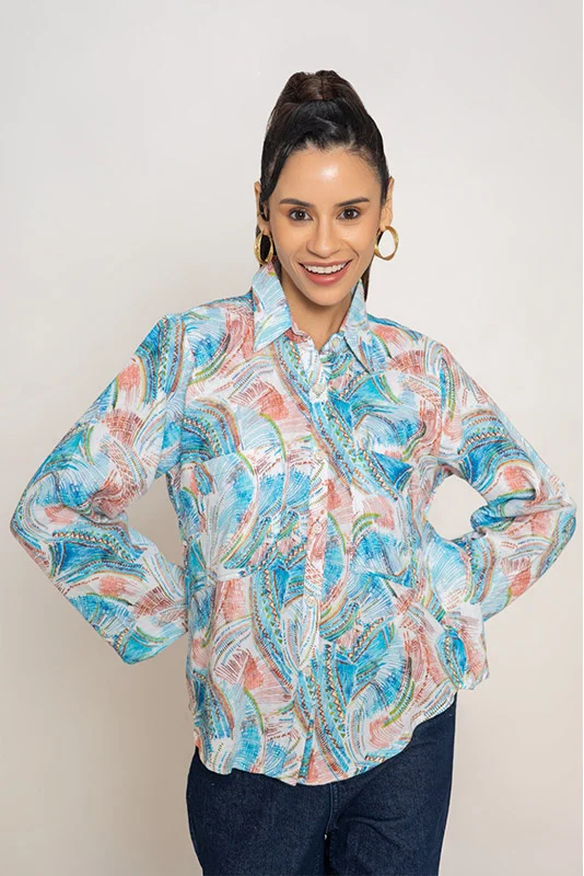 ABSTRACT WAVE PRINT SHIRT