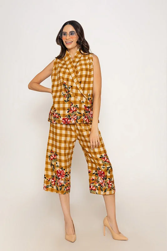 Gingham & Floral Culotte Co-ord Set