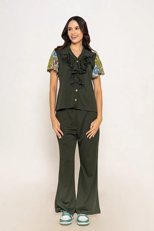 RUFFLED ACCENT CO-ORD SET