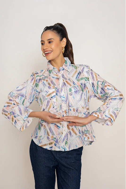 ABSTRACT MULTICOLOUR PRINT SHIRT