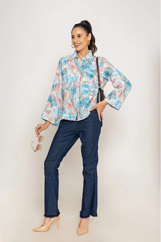 ABSTRACT MULTICOLOUR PRINT SHIRT