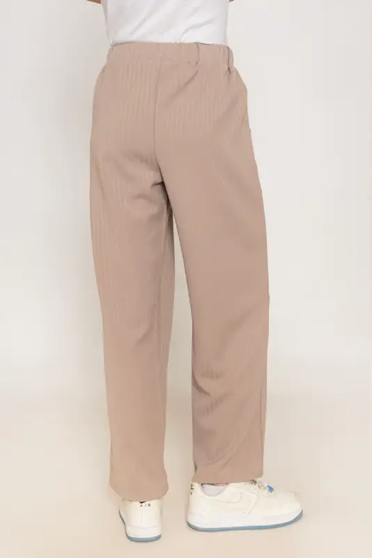 Textured Straight-Leg Essential Trousers - Image 5