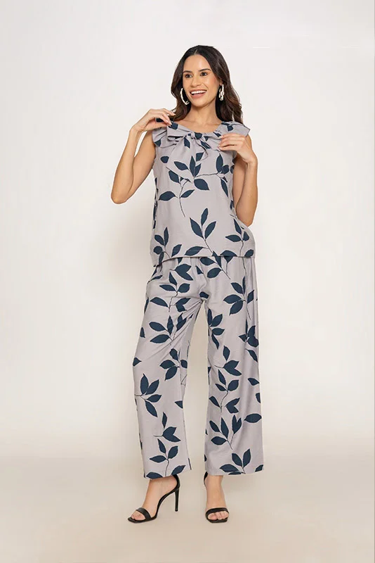 Bow-Accent Botanical Co-ord Set - Image 2