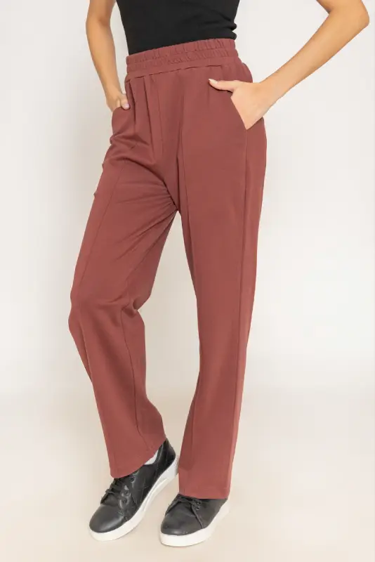 High-Rise Pintuck Wide-Leg Trousers - Image 3