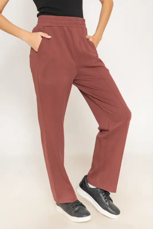 High-Rise Pintuck Wide-Leg Trousers