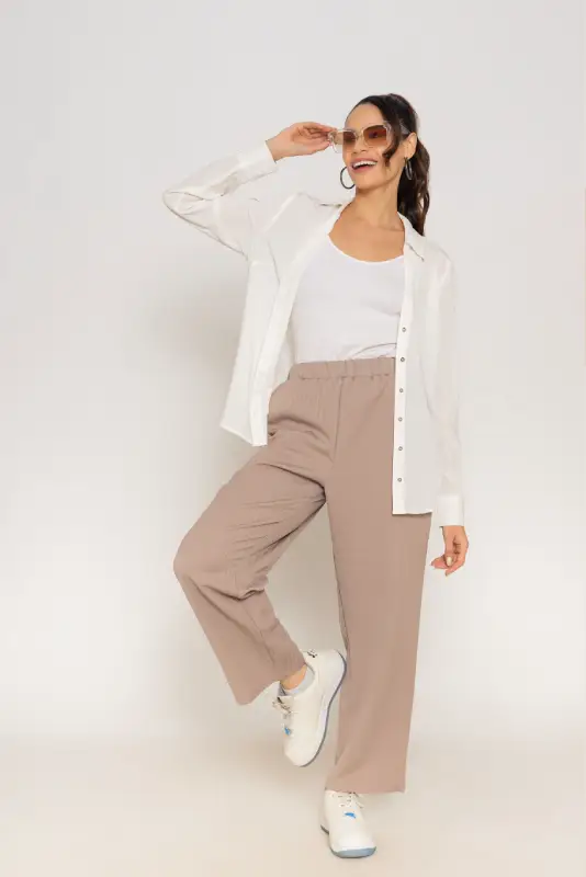Textured Straight-Leg Essential Trousers