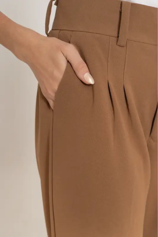 Pleated High-Waisted Tailored Trousers - Image 2